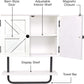17X21” Barndoor Bathroom Wall Cabinet, Space Saver Storage Cabinet Kitchen Medicine Cabinet with Adjustable Shelf and Towel Bar, White