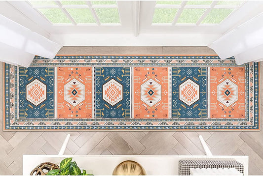 Traditional Tribal Rug Runner 2X 6 Vintage Entryway Runners for Hallways with Rubber Backing Non-Shedding Washable Kitchen Runner Rug for Living Room Bedroom Laundry Room