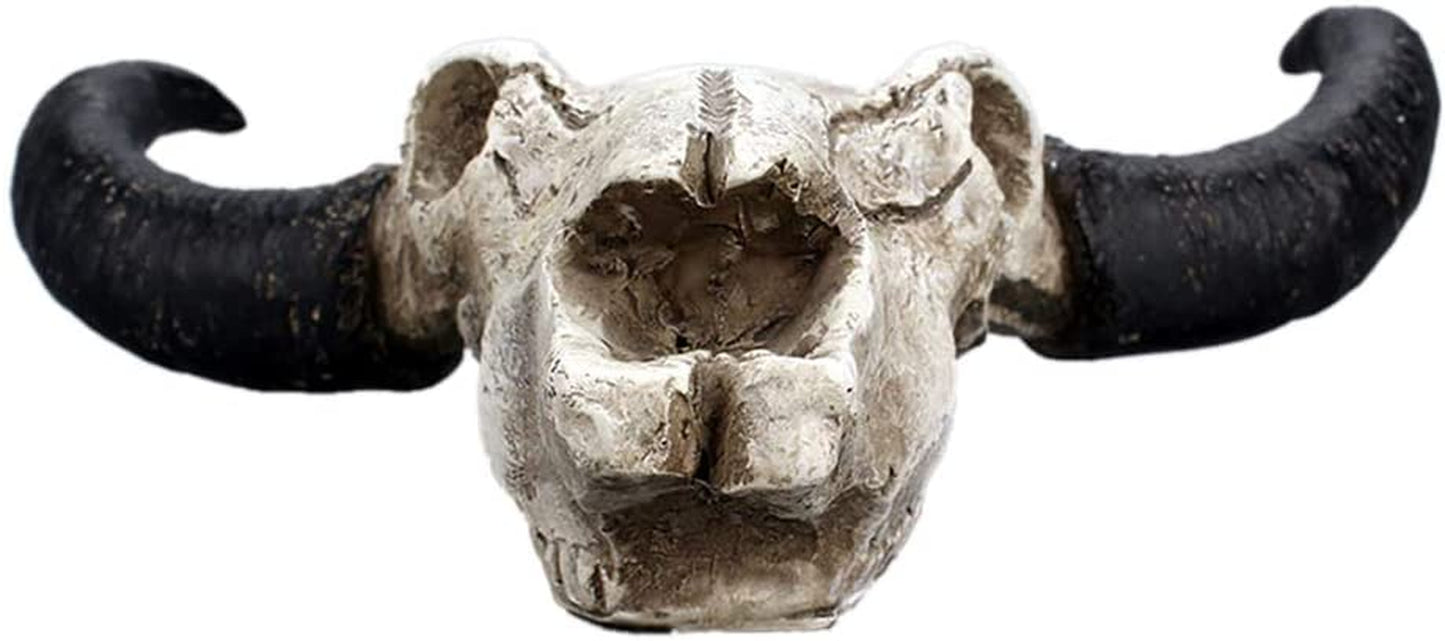 1Pcs Resin Wall Hanging Horn Skulls Steer Bull Head Sculpture Long Horn Cow Skull Wall Hanging Mounted Longhorn Steer Resin Wall Deco (NO.1)