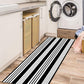 Hallway Runner Rug 2'X6', Black/White Rug Machine Washable Striped Kitchen Rug Runner Cotton Woven Indoor/Outdoor Rugs Laundry Room Rug Entryway Rug for Farmhouse/Bedroom/Bathroom