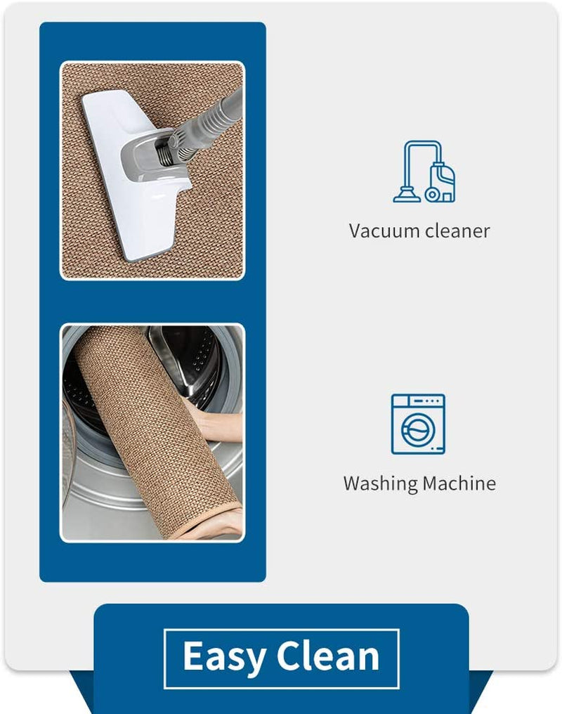 Kitchen Rugs and Mats Washable [2 PCS] Non-Skid Natural Rubber Kitchen Mats for Floor Runner Rugs Set for Kitchen Floor Front of Sink, Hallway, Laundry Room 17"X30"+17"X47" (Oats)
