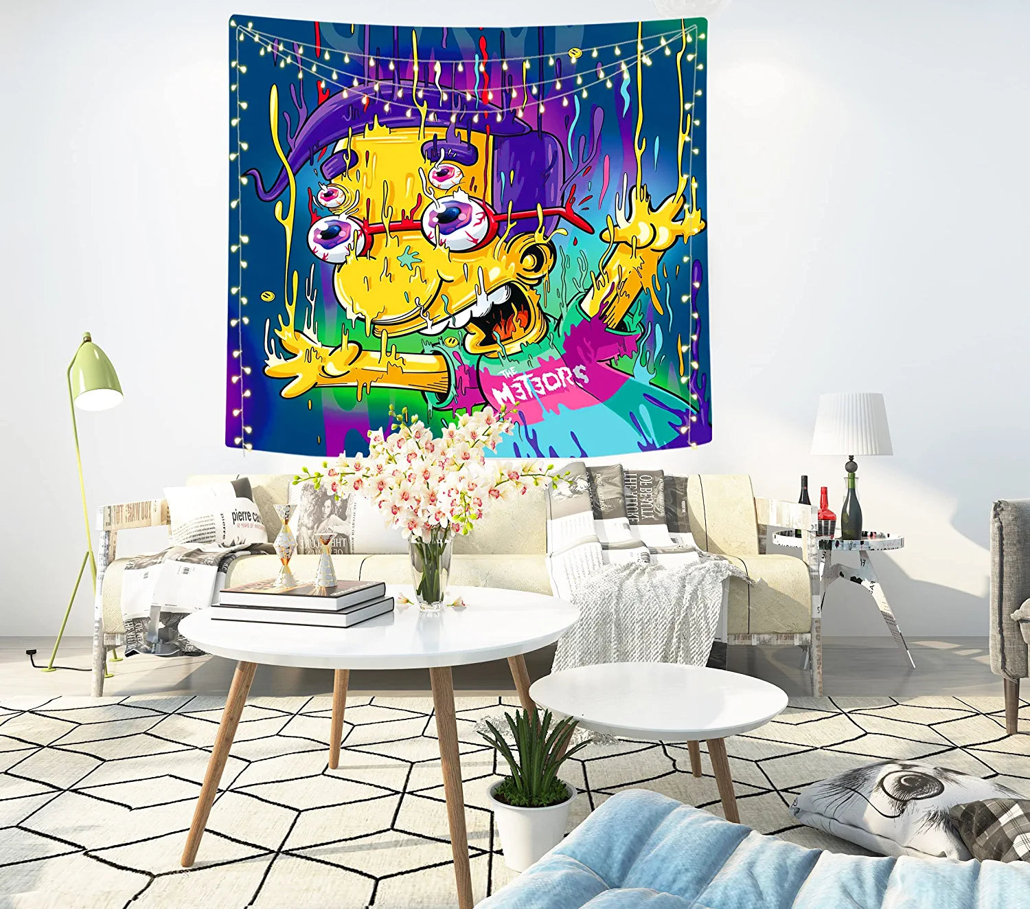Honweii the Simpsons Tapestry Bart Tapestry Wall Hanging Home Decoration Blacnket for Bedroom(51.1'' X 59.1'' Inches,130*150 Cm)-2