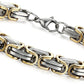 Stainless Steel Male Chain Necklace Byzantine Bracelet for Men Jewelry Sets 8.5 Inch Bracelet