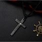 Cross Necklace for Men Cross Pendant STRENGTH Bible Verse Stainless Steel Necklace