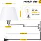 Swing Arm Wall Sconces Set of 2, Indoor Plug in Wall Lamp with White Fabric Shade Hardwired Wall Light Fixture with E26 Base Decor for Bedroom Living Room Porch Hallway Office