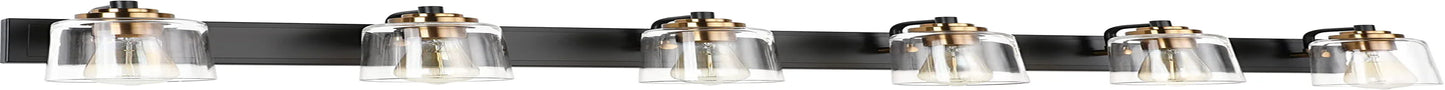Bathroom Vanity Light Black and Bronze Durable Glass Globe Vintage Stylish Lighting 6 Lights(8580)