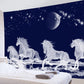 HVEST Galloping Horse Tapestry Animals Tapestry Wall Hanging Moon and Star in Night Starry Sky Tapestries for Bedroom Living Room Dorm Party Decor,60Wx40H Inches