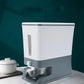 Household Rice Bucket with Lid and Measuring Cup ,Large Cereal Dry Food Storage Box, Measurable Rice Cylinder, Automatic Rice Dispenser Grain Storage Bin