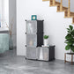Cube Storage with Doors, 4-Cube Storage Organizer, Plastic Closet Cabinet, Modular Book Shelving Units, Storage Shelves, Ideal for Living Room, Home, Office, 24.8" L X 12.4" W X 24.8" H Black