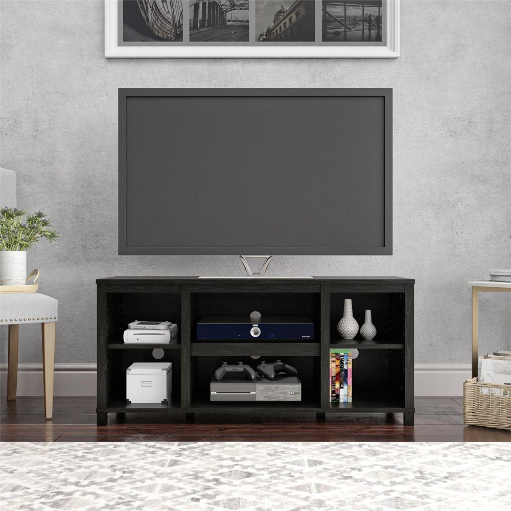 Mainstays Parsons TV Stand for Tvs up to 50", Black Oak