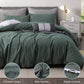 Ventidora Duvet Cover Set 100% Washed Cotton Linen-Like Texture 3 Piece Bedding Set Queen Size ,1200 Thread Count Luxury Soft and Comfortable,With Corner Ties(1 Duvet Cover+2 Pillowcases)