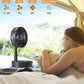 8-Inch Foldaway Oscillating Fan with Remote Control, 7200Mah Rechargeable Battery Operated Pedestal Fan for Bedroom, Timer, 4 Speed, Fast Charging Portable Table Fan for Camping, Outdoor, Room