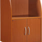 Mini Microwave Cart with Two Doors and Shelf for Storage, Cherry
