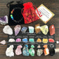 Chakra Therapy Starter Collection 17 Pcs Healing Crystals Kit, 7 Raw Chakra Stones,7 Colorful Gemstones, Amethyst,Rose Quartz Pendulum,Chakra Lava Bracelet,Dry Roses,Guide,Coa,Gift Ready