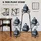 Metal Plant Stand Indoor Outdoor Multiple 6 Tier Tall Corner Flower Pot Holder Stands Shelf Rack Wrought Iron Tiered Planter Shelves for Patio, Living Room, Garden, Balcony, Black