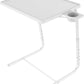 Adjustable TV Tray Table - TV Dinner Tray on Bed & Sofa, Comfortable Folding Table with 6 Height & 3 Tilt Angle Adjustments(White)