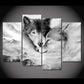 Black and White Wolf Beast Print Wall Art Décor, Wolves Embrace Hugging Staring Wall Décor Art Canvas Print Poster, Human and Nature Animal Pictures Paintings Wall Murals without Frame (Black&White2)