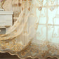 European Luxury Sheer Curtains 84 Inches Long for Bedroom Floral Embroidered Semi Sheer Voile Curtain Panels Window Drapery Curtain Tulle for Patio Door Rod Pocket 1 Panel W52 X H84 Inch