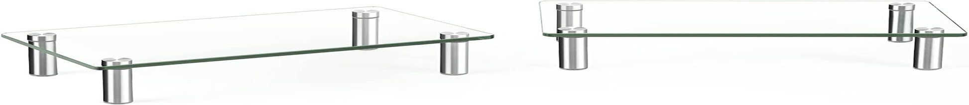 Dual Glass Monitor Stand Riser, 2 Pack Computer Monitor Riser, Clear Monitor Stand for Desk, Create More Storage Space under for Screens/Laptops/Printers