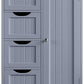 Bathroom Floor Cabinet, Freestanding Storage Oragnizer Unit Kitchen Cupboard W/ 4 Drawers & Adjustable Shelves, Using for Living Room/Kitchen/Bathroom, Gray