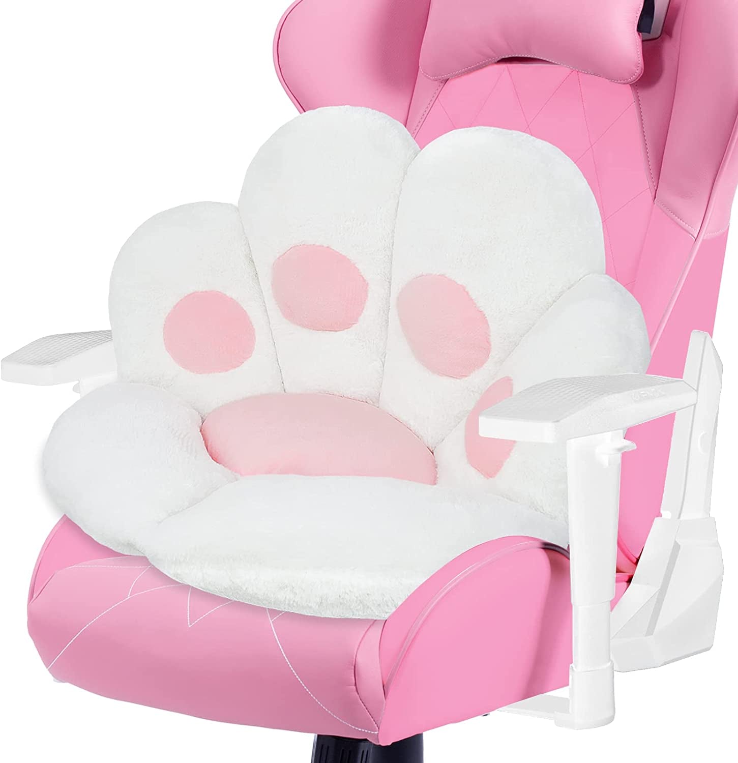 Comfy Chair Cushion Plush Cat Paw Cushion Lazy Sofa Seat Cushion Cozy Floor Cushion Seat Pillow Gift for Girl (70*60Cm, White)