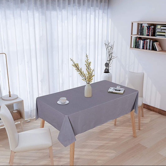 100% Waterproof Rectangle PVC Tablecloth - 54 X 78 Inch - Oil Proof Spill Proof Vinyl Table Cloth, Wipe Clean Table Cover for Dining Table, Buffet Parties and Camping, Grey