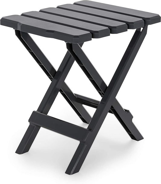 Portable Adirondack Folding Side Table | Easy Set-Up | Perfect for the Beach, Camping, Picnics, Cookouts & More | Weatherproof & Rust Resistant, Charcoal (21043)