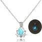 Luminous Lotus Pendant Necklace, Hollow Flower Lockets Necklace
