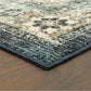 Maples Rugs Ava Traditional Tapestry Hallway Entryway Runner Non Skid Runner Rug [Made in USA], Persian Blue, 2' X 6'