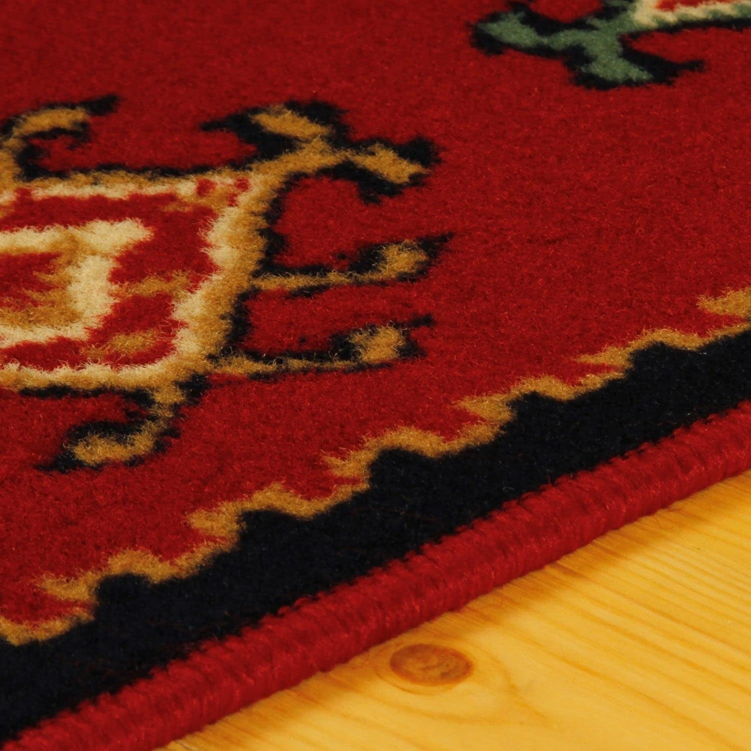 SUPERIOR Indoor Small Area Rug with Jute Backing, Bohemian Geometric Rugs for Home, Bedroom, Living Room, Kitchen, Entryway, Office, Southwestern Floor Decor, Santa Fe Collection, 4' X 6', Red