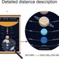 Solar System Poster Outer Space Planets Educational Decor Printed on Canvas Scroll Wood Hanger Painting15.7 X 27 Inch (With Frame)