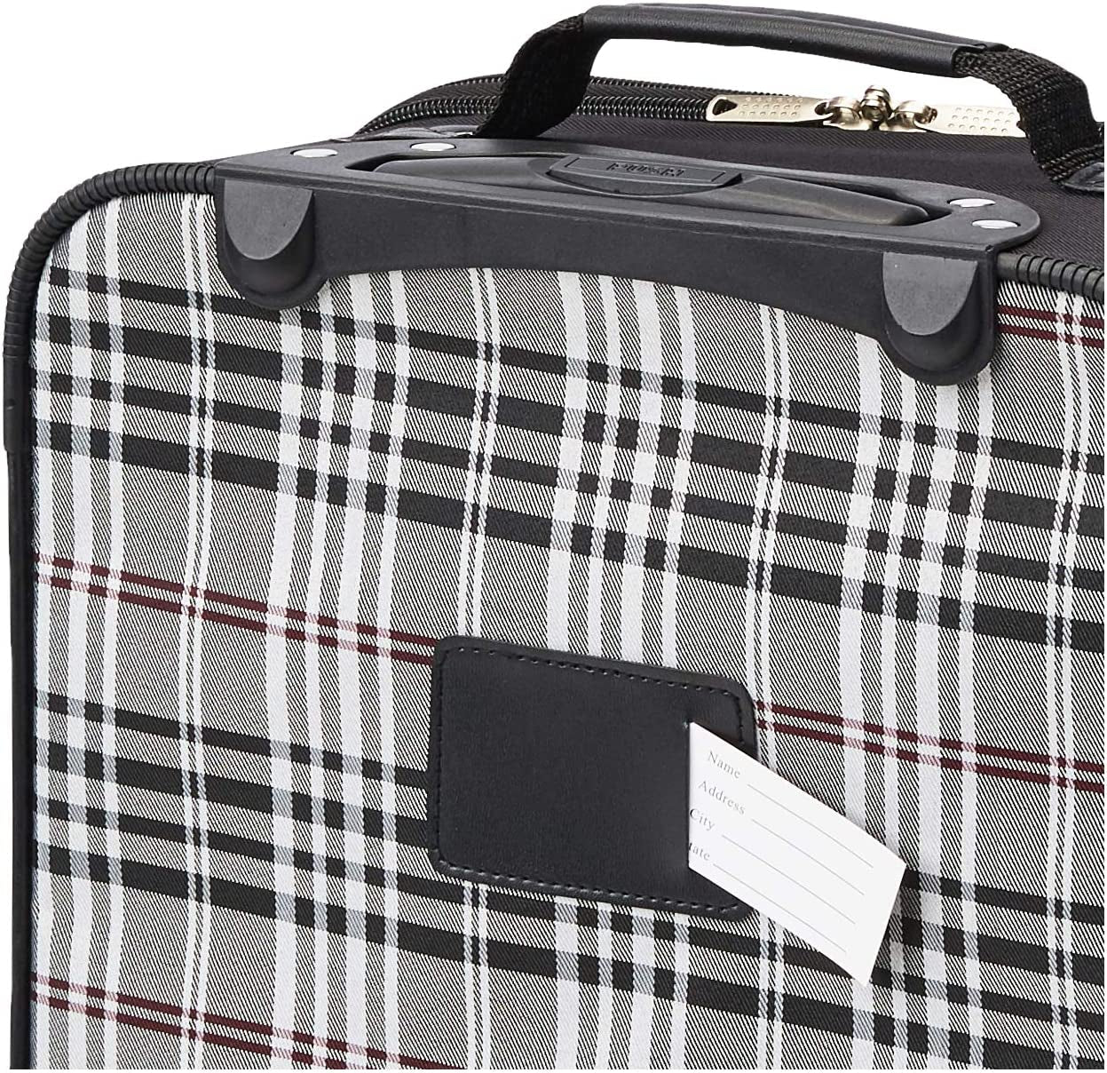Fashion Softside Upright Luggage Set, Black Plaid, 2-Piece (14/19)
