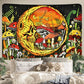 Trippy Mushroom Tapestry Moon Tapestry Skeleton Tapestry Skull Plants Tapestries Snail and Butterfly Tapestry Wall Hanging for Room(51.2 X 59.1 Inches)
