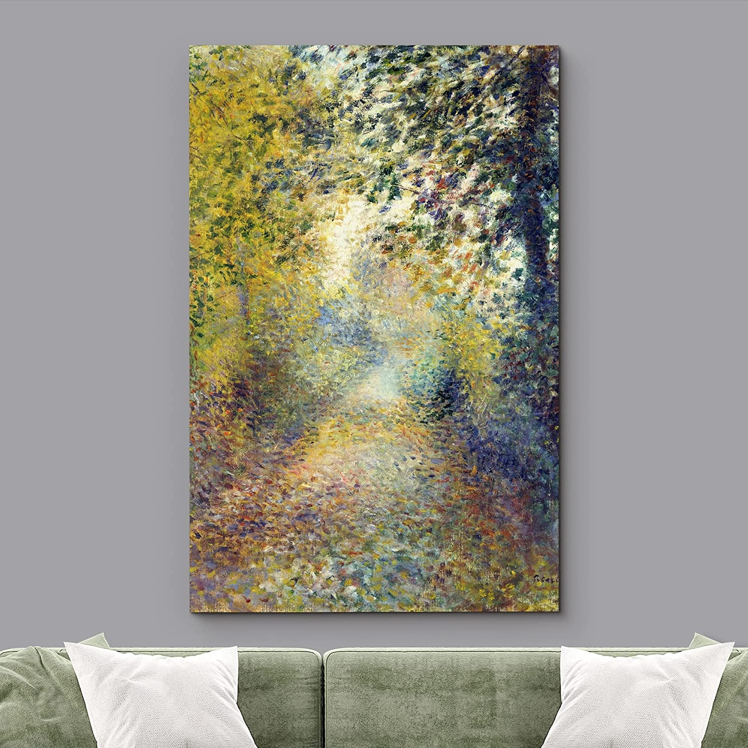 Canvas Print Wall Art the Wood by Pierre Renoir People Historic Illustrations Fine Art Traditional Scenic Colorful Multicolor Ultra for Living Room, Bedroom, Office - 246\