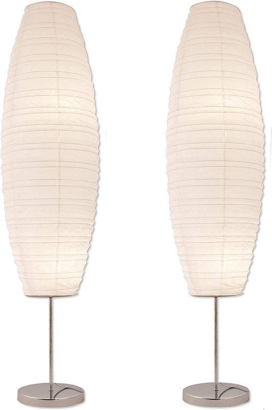 Diploma Paper Floor Lamp Set of 2 by LIGHTACCENTS - Paper Lamps - Rice Paper Floor Lamps - Paper Floor Lamps for Living Room Fits in Modern Room Decor 50 Inches Tall (Set of 2)