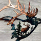 Home Collection Metal Wall Decor, Elk Deer Metal Wall Art Sculpture Silhouette Craft with Rustic Cabin Décor Finish Wall Decor Hanging for Living Room, Bedroom, Bathroom Indoor, 12.8 Inch
