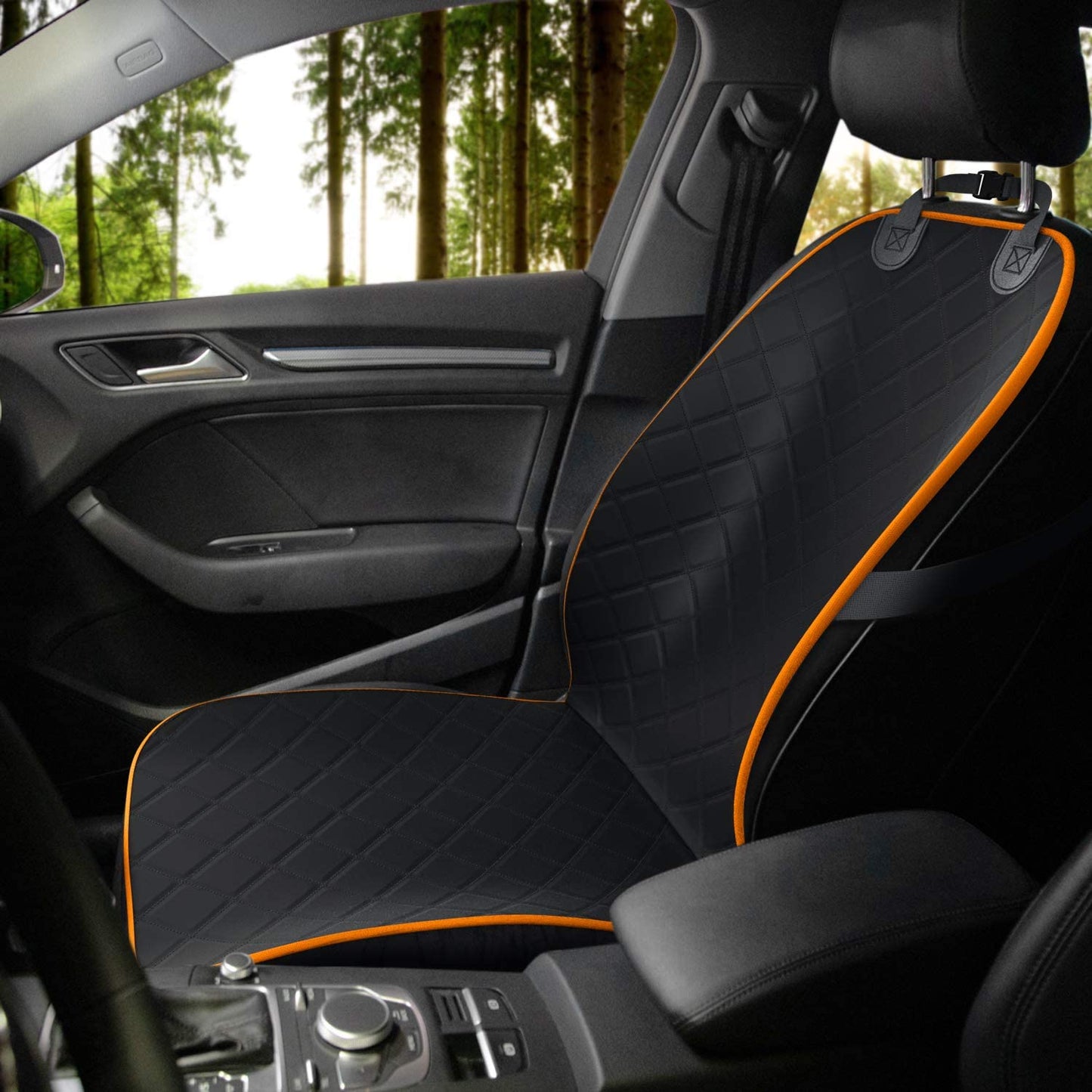 Front Seat Dog Cover, Durable Protector against Mud & Fur Waterproof, Scratch Proof & Nonslip Seat Pet Cover - Dog Car Seat Cover for Front Seat with Safety Anchors for Cars, Trucks & Suvs