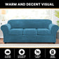 4 Pieces Sofa Covers Stretch Velvet Couch Covers for 3 Cushion Sofa Slipcovers Soft Sofa Slip Covers Furniture Covers with 3 Individual Seat Cushion Covers, Machine Washable (Large, Blue)