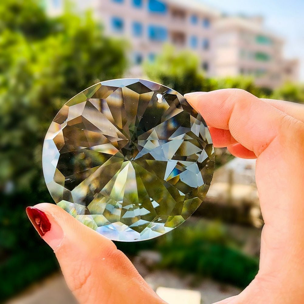 60Mm round Glass Crystal Prism Suncatcher Faceted Glass Hanging Home Decor Gift