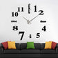 Modern DIY Analog 3D Mirror Surface Large Number Wall Clock Sticker Home Decor