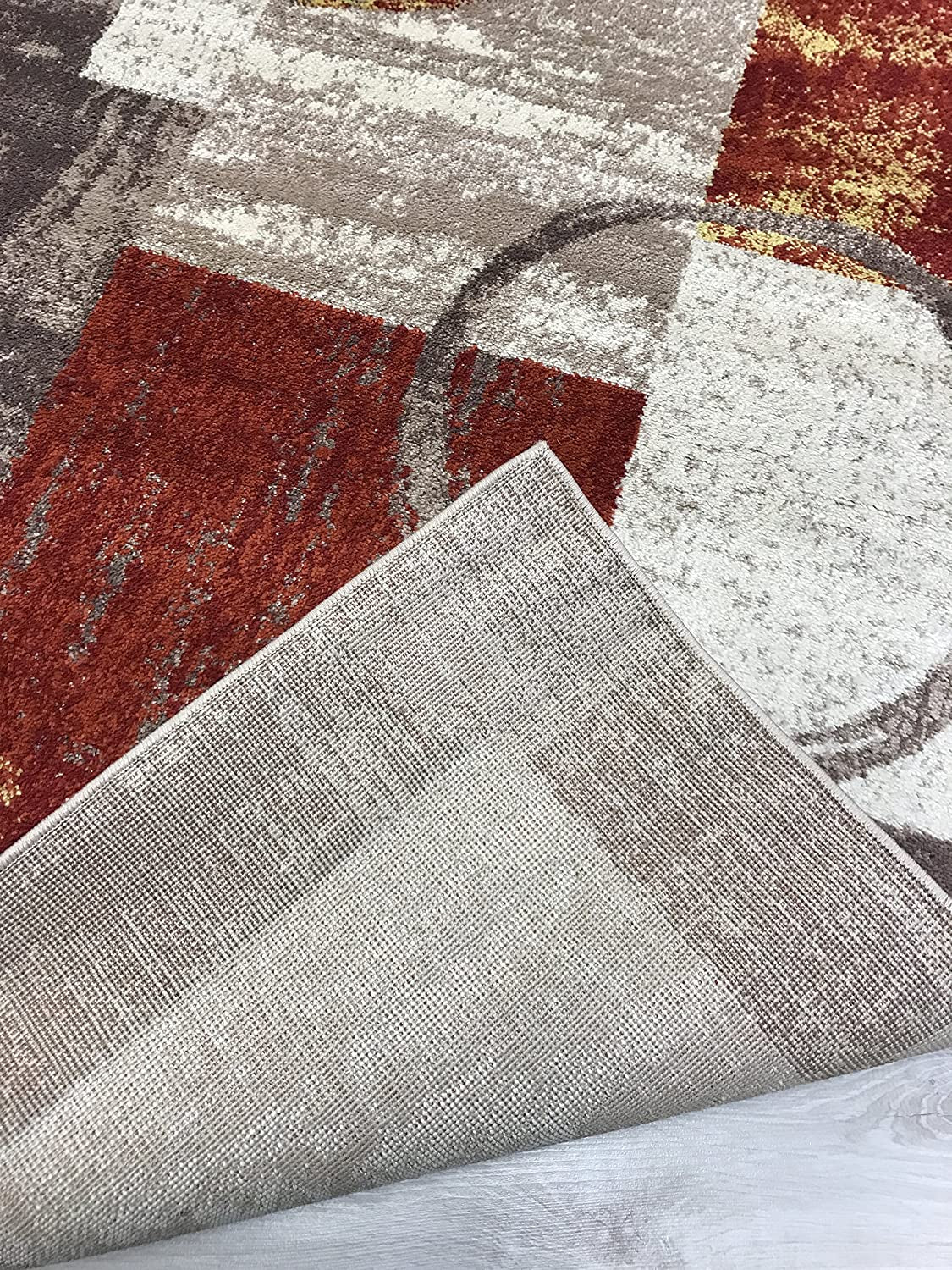 Contemporary Abstract Circle Design Multi Soft 5'3" X 7'3" Indoor Area Rug