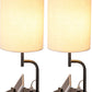 Table Lamp with 3 USB Charging Ports, Modern Desk Lamp with AC Outlet and Phone Stands, Perfect Bedside Lamp for Bedroom, Living Room, Office (Pack of 2)
