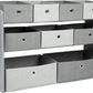 Kids Toy Organizer with 9 Storage Fabric Bins, Grey