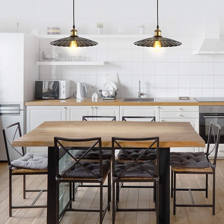 SINGES Adjustable Industrial Retro Lotus Pendant Light Metal LED Hanging Ceiling Lamp Lighting Fixtures for Kitchen Island Dining Room
