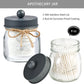 Mason Jar Bathroom Accessories Set 8 Pcs - Lotion Soap Dispenser,Toothbrush Holder,2 Apothecary Jars, Flower Vase,Soap Dish,Vanity Tray,Toilet Paper Holder Storage Bin,Farmhouse Decor (Gray)