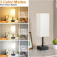 Bedside Table Lamp with 3 Levels Brightness - 2700/3500/5000K Small Lamp with USB C+A Ports, Nightstand Lamp with 3 Color Modes by Pull Chain, Bedroom Lamp for Living Read Work(Led Bulb Included)