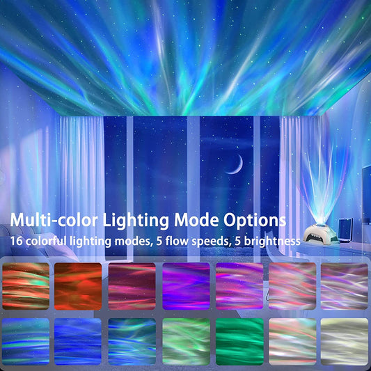Northern Lights Aurora Projector,  Galaxy Projector Music Speaker with White Noise, Star Projector Night Light for Kids Adults , Star Light Projector for Home Decor Bedroom/ Ceiling/Party (Gold)