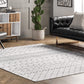 Moroccan Blythe Machine Washable Area Rug, 4' X 6', Grey