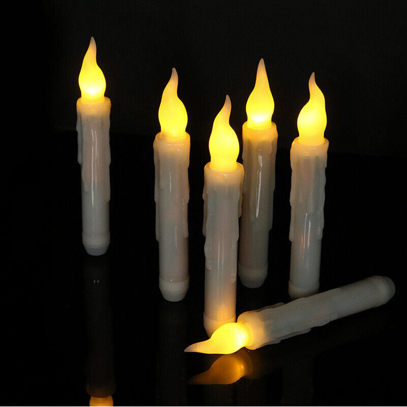 6Pcs 6.7'' Flickering Battery Operated Candlesticks Window LED Flameless Candles