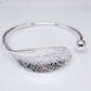 925 Sterling Silver Leaf Charm Bracelets & Bangles for Women Wedding Women Bracelet Vintage Style Adjustable Leaf Feather Bangle